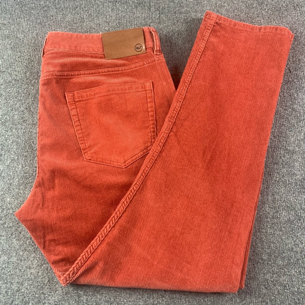 Vineyard Vines Mens Cotton Blend Corduroy Pants Size 35x30 Rusty Red